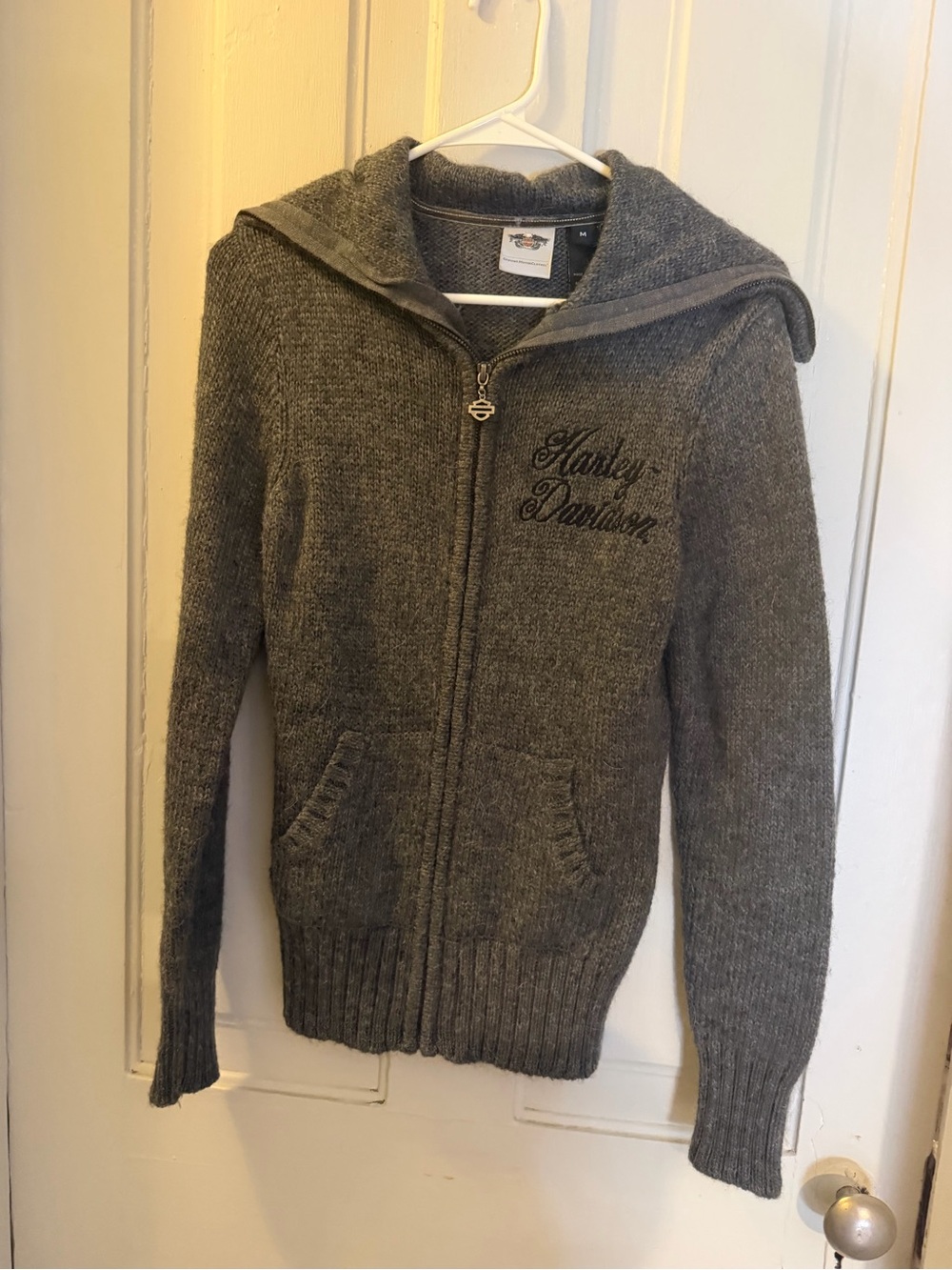 Harley-Davidson Women’s Gray Hooded Zip Cardigan